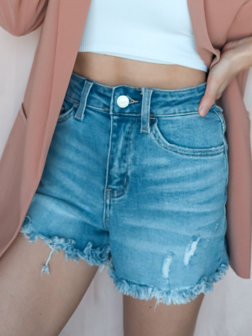 Vervet Distressed Denim Shorts - Picture 3 of 3